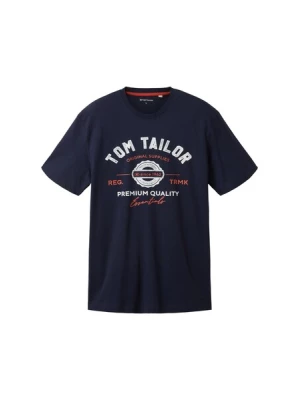 Obrázek produktu TOM TAILOR Tričko  marine modrá / kaštanově hnědá / bílá