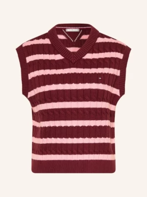 Obrázek produktu Tommy Hilfiger Bezrukávový Svetr tmavě červená / růžová