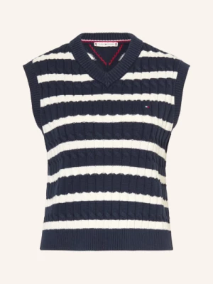 Obrázek produktu Tommy Hilfiger Bezrukávový Svetr tmavě modrá / bílá