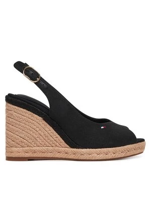 Obrázek produktu Tommy Hilfiger Espadrilky Flag High Wedge Espad Slingback FW0FW09343 Černá