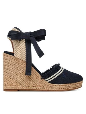 Obrázek produktu Tommy Hilfiger Espadrilky Fringe Canvas High Wedge FW0FW08878 Tmavomodrá