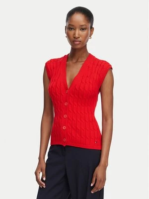 Obrázek produktu Tommy Hilfiger Kardigan Mid Gg Cable WW0WW50075 Červená Regular Fit