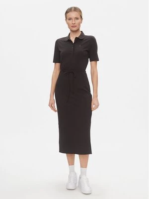 Obrázek produktu Tommy Hilfiger Každodenní šaty Reg Breton Midi Polo Dress Ss WW0WW42030 Černá Regular Fit