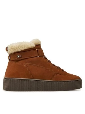 Obrázek produktu Tommy Hilfiger Kotníková obuv Faux Fur Nubuck Low Lace-Up FW0FW08172 Hnědá