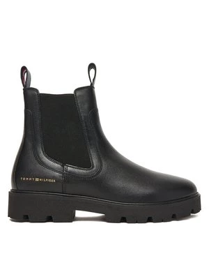 Obrázek produktu Tommy Hilfiger Kotníková obuv s elastickým prvkem Lthr Low Chelsea FW0FW08775 Černá