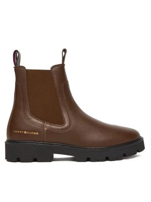 Obrázek produktu Tommy Hilfiger Kotníková obuv s elastickým prvkem Lthr Low Chelsea FW0FW08775 Hnědá