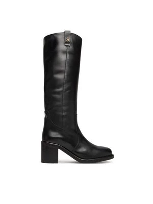 Obrázek produktu Tommy Hilfiger Kozačky Riding Lthr Long Boot Block Heel FW0FW08777 Černá