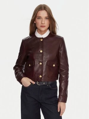 Obrázek produktu Tommy Hilfiger Kožená bunda WW0WW46861 Bordó Regular Fit
