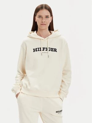 Obrázek produktu Tommy Hilfiger Mikina Monotype Flock WW0WW41236 Écru Relaxed Fit Krémová