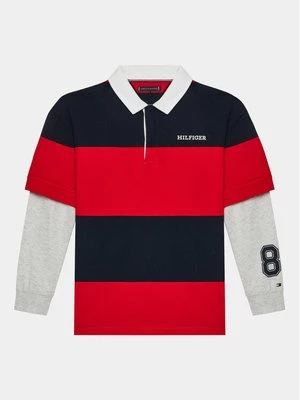 Obrázek produktu Tommy Hilfiger Mikina Rugby Stripe Polo L/S KB0KB08736 Červená Regular Fit