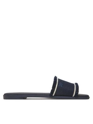 Obrázek produktu Tommy Hilfiger Nazouváky Fringe Canvas Flat Sandal FW0FW08908 Tmavomodrá