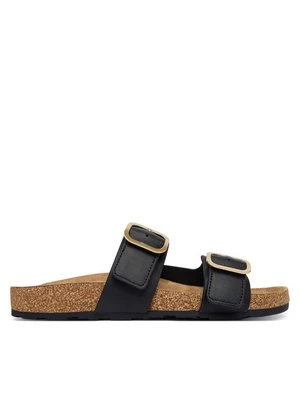 Obrázek produktu Tommy Hilfiger Nazouváky Leather Double Strap Cork Sandals FW0FW09118 Černá