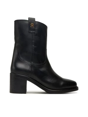 Obrázek produktu Tommy Hilfiger Polokozačky Riding Lthr Mid Boot Block Heel FW0FW08776 Černá