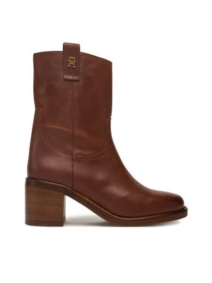 Obrázek produktu Tommy Hilfiger Polokozačky Riding Lthr Mid Boot Block Heel FW0FW08776 Hnědá
