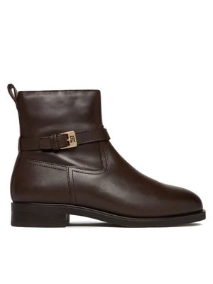Obrázek produktu Tommy Hilfiger Polokozačky Th Buckle Riding Leather Bootie FW0FW08781 Hnědá
