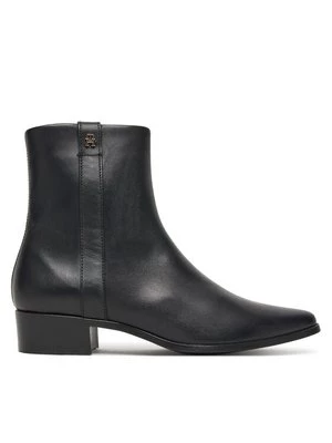 Obrázek produktu Tommy Hilfiger Polokozačky Th Leather Pointy Zip Bootie FW0FW08980 Černá