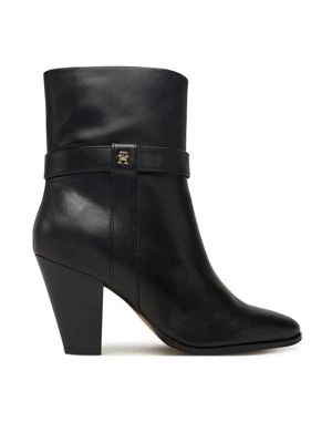 Obrázek produktu Tommy Hilfiger Polokozačky Th T-Strap Leather Pointy Bootie FW0FW08984 Černá