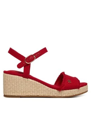 Obrázek produktu Tommy Hilfiger Sandály Mid Woven Wedge Espad Fringe FW0FW09470 Červená