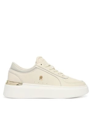 Obrázek produktu Tommy Hilfiger Sneakersy Shiny Leather Platform Sneaker FW0FW09364 Écru Krémová