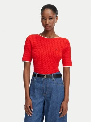 Obrázek produktu Tommy Hilfiger Svetr Fine Gg Cable Boat WW0WW50103 Červená Regular Fit