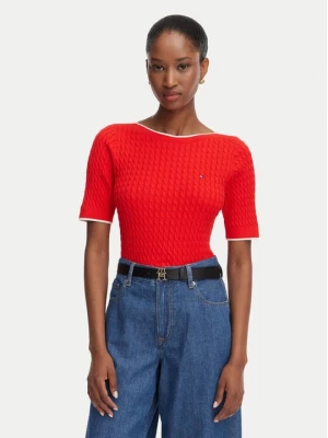 Obrázek produktu Tommy Hilfiger Svetr Fine Gg Cable Boat WW0WW50103 Červená Regular Fit