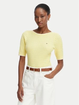 Obrázek produktu Tommy Hilfiger Svetr Fine Gg Cable Boat WW0WW50103 Světle žlutá Regular Fit