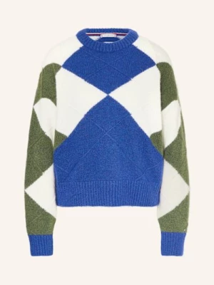 Obrázek produktu Tommy Hilfiger Svetr S Alpakou modrá / tmavě zelená / bílá