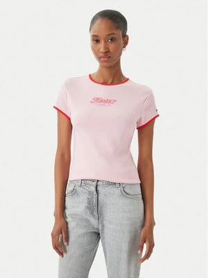 Obrázek produktu Tommy Hilfiger T-Shirt Logo Graphic Ringer WW0WW49245 Světle růžová Slim Fit