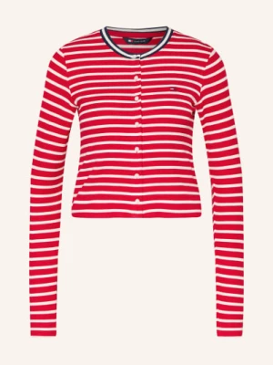 Obrázek produktu Tommy Jeans Jerseyová Bunda červená / tmavě modrá / bílá