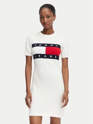 Obrázek produktu Tommy Jeans Každodenní šaty Flag DW0DW22853 Bílá Slim Fit