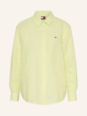 Obrázek produktu Tommy Jeans Košile S Lnem neonově zelená / bílá