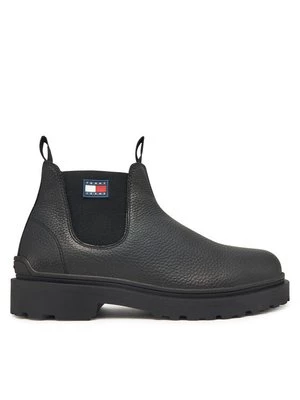 Obrázek produktu Tommy Jeans Kotníková obuv s elastickým prvkem Tjm Chelsea Leather Wl EM0EM01670 Černá