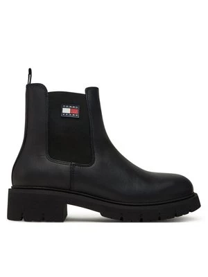 Obrázek produktu Tommy Jeans Kotníková obuv s elastickým prvkem Tjw Chelsea Leather Boot EN0EN02825 Černá