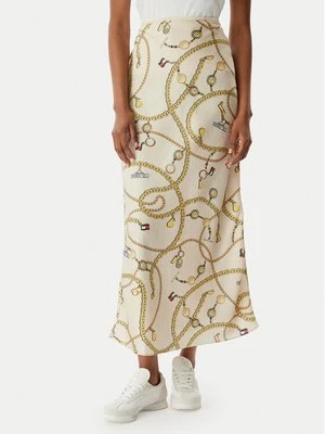 Obrázek produktu Tommy Jeans Maxi sukně Chain Print DW0DW22298 Světle béžová Slim Fit