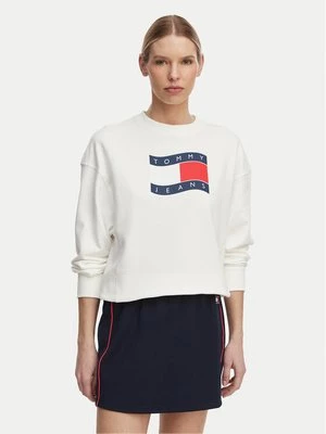 Obrázek produktu Tommy Jeans Mikina Wavy Flag DW0DW22742 Bílá Boxy Fit