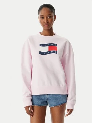 Obrázek produktu Tommy Jeans Mikina Wavy Flag DW0DW22742 Světle růžová Boxy Fit