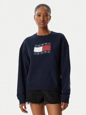 Obrázek produktu Tommy Jeans Mikina Wavy Flag DW0DW22742 Tmavomodrá Boxy Fit