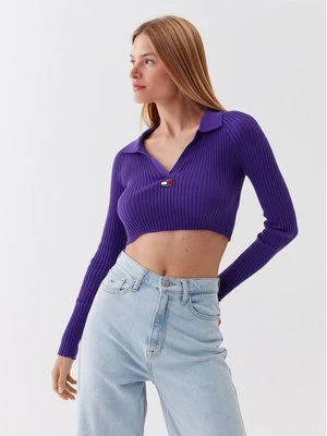 Obrázek produktu Tommy Jeans Svetr Badge DW0DW14950 Fialová Slim Fit