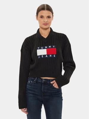 Obrázek produktu Tommy Jeans Svetr Center Flag DW0DW18528 Černá Relaxed Fit