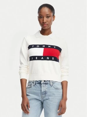 Obrázek produktu Tommy Jeans Svetr Flag DW0DW22930 Bílá Regular Fit