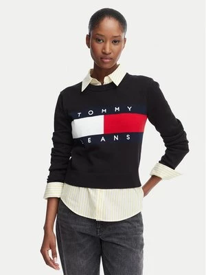 Obrázek produktu Tommy Jeans Svetr Flag DW0DW22930 Černá Regular Fit