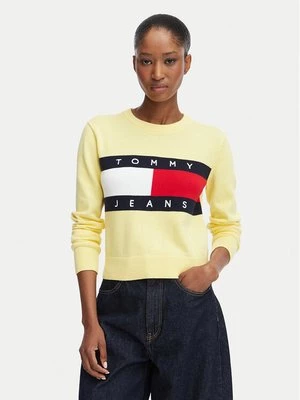Obrázek produktu Tommy Jeans Svetr Flag DW0DW22930 Světle žlutá Regular Fit