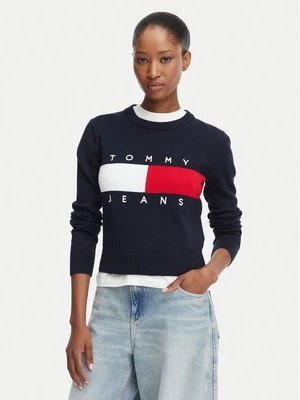 Obrázek produktu Tommy Jeans Svetr Flag DW0DW22930 Tmavomodrá Regular Fit