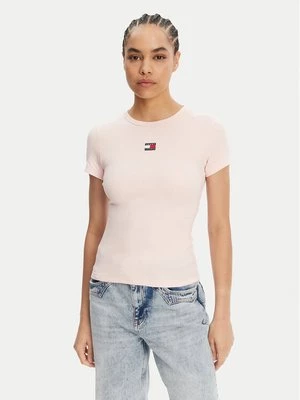 Obrázek produktu Tommy Jeans T-Shirt Badge DW0DW17881 Růžová Slim Fit