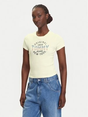 Obrázek produktu Tommy Jeans T-Shirt DW0DW21421 Écru Slim Fit Krémová