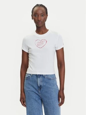 Obrázek produktu Tommy Jeans T-Shirt Heart DW0DW21390 Bílá Slim Fit