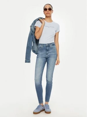 Obrázek produktu Tommy Jeans T-Shirt Linear DW0DW18398 Světle modrá Slim Fit