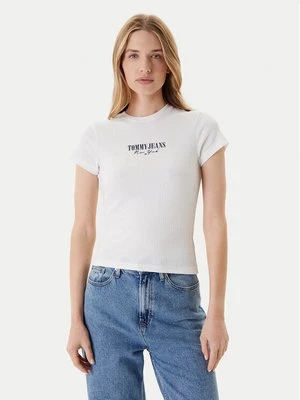 Obrázek produktu Tommy Jeans T-Shirt Logo Pointelle DW0DW20899 Écru Slim Fit Krémová