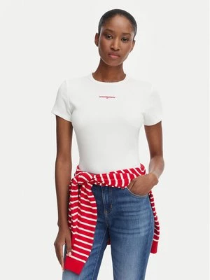 Obrázek produktu Tommy Jeans T-Shirt Script Rib DW0DW22809 Krémová Slim Fit