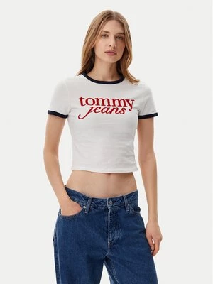 Obrázek produktu Tommy Jeans T-Shirt Script Ringer DW0DW20631 Écru Slim Fit